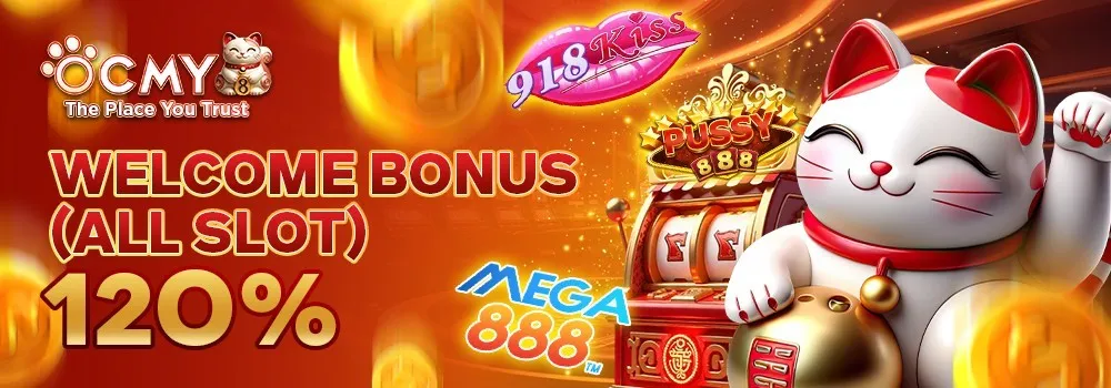 OCMY8 Home banner 9 welcome bonus 120 OCMY8 Home banner 9 welcome bonus 120